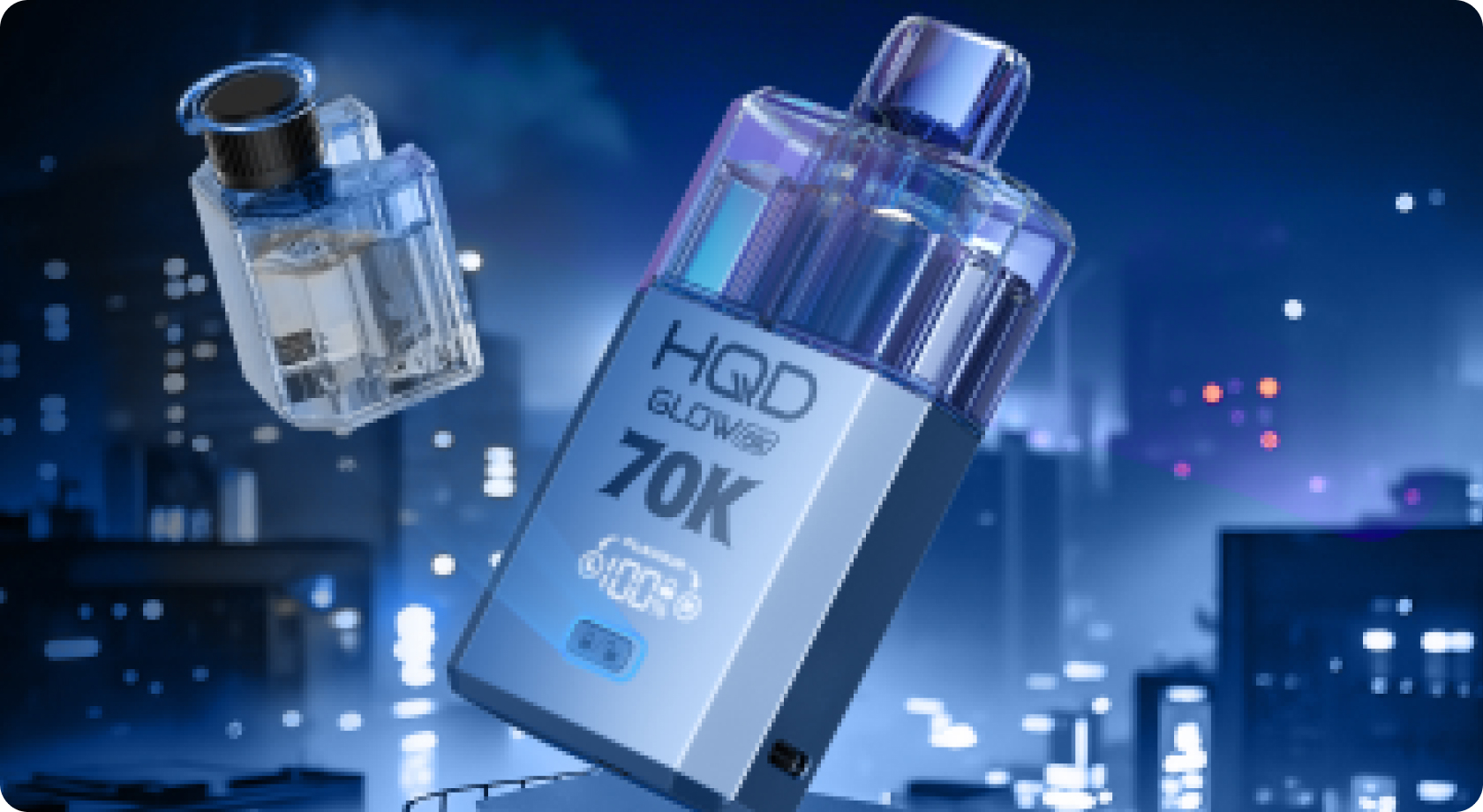 Explore HQD Glow Air 70K. The 70K puffs disposable with Dual Flavor